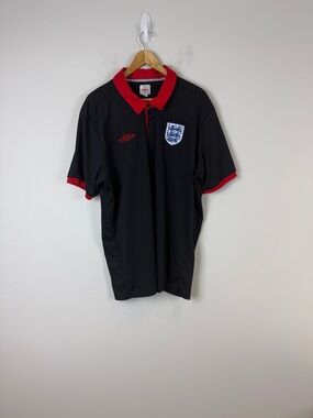 Umbro England Black Shirt with Red Accents Size XXL